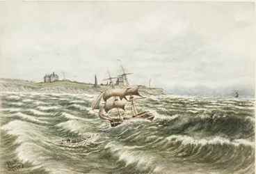 Mentés Tynemouth mellett (akvarell és testfesték papíron)