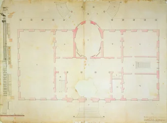 Az Elnökök Házának terve, Washington, 1792 (tintamosó és ceruza papíron)