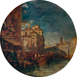 Kilátás a Canal Grandére, Velence, a Rialto a távolban, c1850, 1935