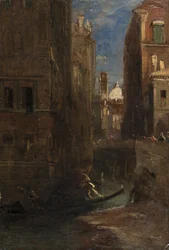 San Giorgio dei Greci felé tekintve, Velence, 1844 (olaj a kártyán)