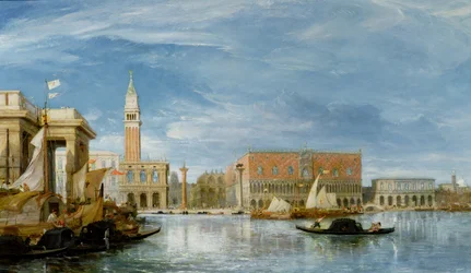 Kilátás a Molo-ra és a Palazzo Ducale-ra Velencében