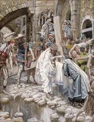 Egy szent asszony megtörli Jézus arcát, illusztráció: Krisztus élete, 1886-94 (wc és gouache kartonon)