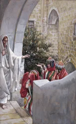 A kánaániták lányának gyógyítása, illusztráció a Krisztus életéhez, 1886-94 körül (wc és gouache kartonon)