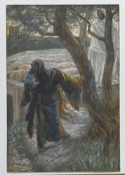 Jézus megjelenik Mária Magdolnának, illusztráció A mi Urunk Jézus Krisztus élete, 1886-94 (wc grafit fölött, papíron)