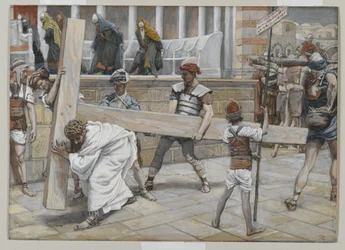 A keresztet hordozó Jézus, illusztráció az Urunk Jézus Krisztus élete című könyvből, 1886-94 (wc grafit fölött, papíron)