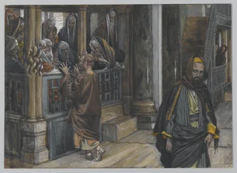 Judas Goes to the Find the Jews, Illusztráció: A mi Urunk Jézus Krisztus élete, 1886-94 (wc grafit fölött papíron)