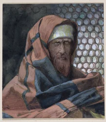 Nikodémus, illusztráció a Krisztus életéhez, 1886-94 körül (wc és gouache kartonon)