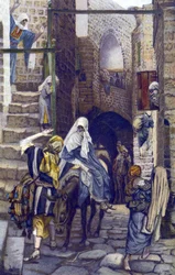 Szent József szállást keres Betlehemben - Szent József szállást keres Betlehemben - "" A mi Urunk Jézus Krisztus életéből" - 1899 James Tissot - Szent József szállást keres Betlehemben - A mi Urunk Jézus Krisztus élete, írta: Jacques Joseph (Ja