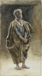 Szent Péter, illusztráció: Urunk Jézus Krisztus élete, 1886-94 (wc grafit fölött, papíron)