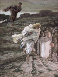 Szent Péter és Szent János Futás a sírhoz, illusztráció a Krisztus életéhez, 1886-94 körül (wc és gouache kartonon)