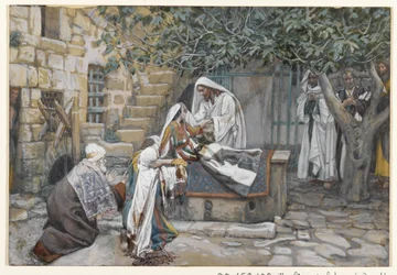 Jairus lánya, illusztráció az Urunk Jézus Krisztus életéből (wc grafit fölött, papíron)