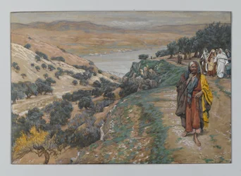 A gazdag fiatalember szomorúan távozott, illusztráció az Urunk, Jézus Krisztus élete, 1886-96 (wc grafit felett, papíron) című könyvéből