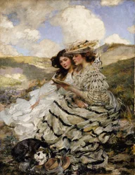 A dűnéken Lady Shannon és Kitty, kb. 1900-1910.