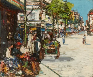 Virágpiac - Dieppe (olaj, vászon)