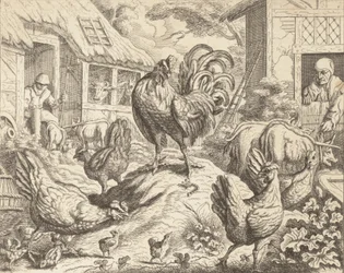 A kakas és a drágakő, Aiszóposz meséiből, 1760 körül.