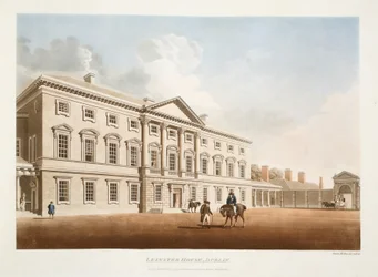 Leinster House, Dublin, 1792 (kézzel színezett metszet)