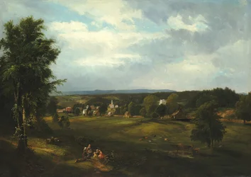 Falusi jelenet Albany közelében, New York államban, 1850.