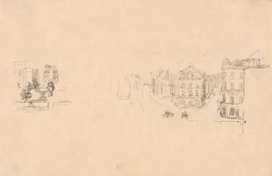 Két próbavázlat: A. Grande Rue, Dieppe; B. Egy enteriőr