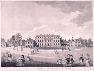 A Buckingham House keleti frontja, Westminster, London, 1796