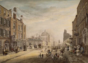 Kilátás a Hanover Square felé, a londoni Holles Streeten