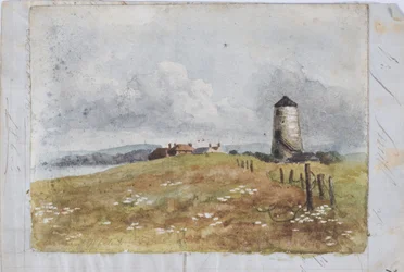 Régi malom a White Hill Pointban (akvarell és ceruza)