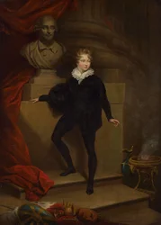 Betty mester Hamletként, Shakespeare mellszobra előtt
