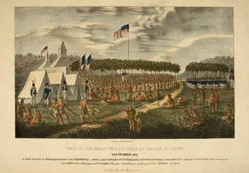 A Prairie du Chienben tartott Nagy Szerződés képe, 1825. szeptember