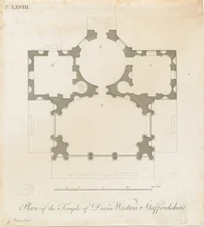 Weston-under-Lizard – Diana temploma: metszet, nd [c 1765-1770] (nyomtatás)