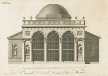 Weston-under-Lizard – Diana temploma: metszet, nd [c 1765-1770] (nyomtatás)