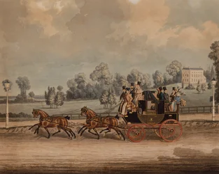 Cambridge Coach (színes gravírozás)