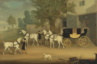 John Smith Barry privát Drag and Gray csapata a Marbury Hallban, Cheshire (olaj, vászon)