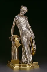 Álló Sappho figura, 1848 (ezüstös és aranyozott bronz)