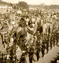 A Nagy Durbar körmenet, Delhi, India. 1903 (fotó)