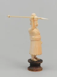 Fekete gyalog, sakkfigura, India, körülbelül 1820
