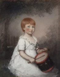 Miss Collard gyermekként (pasztell szürke papíron)