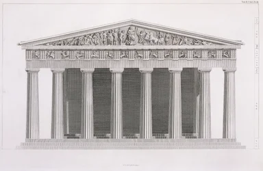Egy klasszikus épület homlokzata, II. kötet, I. fejezet, III. tábla, "Athén régiségei", James Stuart
