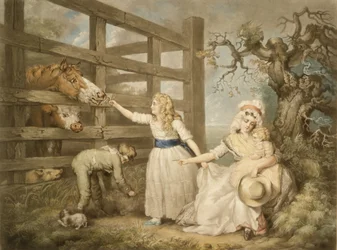 Könyörületes gyerekek, vésette William Ward (1766-1826) 1793