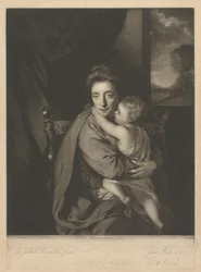 Caroline Curzon (született Colyear), Lady Scarsdale és fia, tisztelt John Curzon