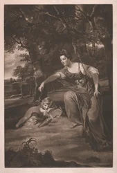 Manchester hercegnője fiával, George-al, Mandeville vikomttal, mint „Diana és Cupido”