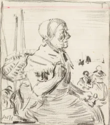 Tanulmány [Fisherwoman] (szén)