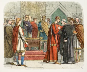 I. Vilmos király az angol vezetők kegyeit keresi, 1066 körül, 1864