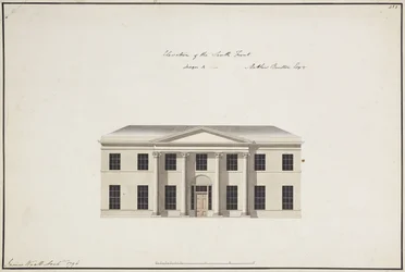 Soho House: A földszint terve; A Hálószobás emelet terve; A déli front emelkedése, A terv, a déli front emelkedése, a B terv és az északi front magassága, 1796