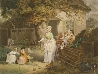 A polgárok visszavonulása, 1796 (színes mezzotint)