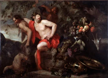 Jan Roos (1591-1638) festménye Silene aratása (Silenus termése) 175x250 cm-es Gének, Musei di Strada Nuova (ex Palazzo Bianco)