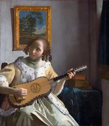 „A gitározó nő”, Jan Vermeer (Johannes) (1632-1675) festménye - 1672 - méretek: 53 x 46,3 cm, Kenwood House