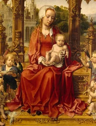 Madonna gyermekkel és angyal zenészekkel, a Malvern Triptych központi panelje