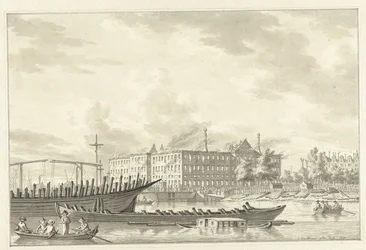 Az országos tengerészeti raktár a tűzvész után, 1791