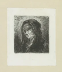 Oude vrouw met zwarte sluier John Chalon rézkarcainak teljes munkája / Jean Chalon Complette des Eaux Fortes életműve (sorozat címe)