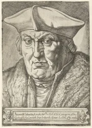 Erard de la Marck, Liege herceg-püspökének portréja Reerendill Euhardus Amarka ... bulliacen Comes Lossen (cím a tárgyon)