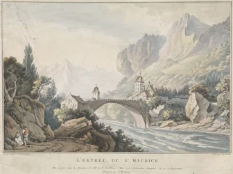 Kilátás a svájci Saint Maurice hídra L